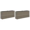 vidaXL Garden Planters with 2 Pots 2 pcs Grey 90x20x40 cm Poly Rattan