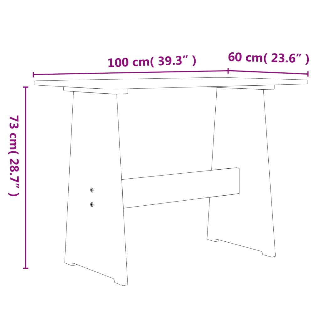 vidaXL Dining Table with Bench White Solid Pinewood