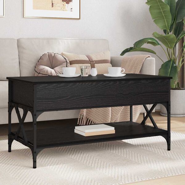 vidaXL Coffee Table Black Oak 100 x 50 x 50 cm Engineered Wood