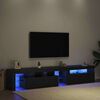 vidaXL TV Cabinet 2 pcs Black Oak 215 x 37 x 40 cm Engineered Wood