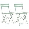 vidaXL Garden Folding Chair 2 pcs Light Mint 42 x 46 x 82cm Metal