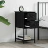 vidaXL Bedside Cabinet Black oak 32 x 42 x 70 cm Engineered wood