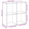 vidaXL Room Divider Bookcase White 69.5x29x69.5 cm Engineered Wood