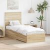vidaXL Bed Frame Sonoma Oak and Silver 70 x 190 cm Engineered Wood
