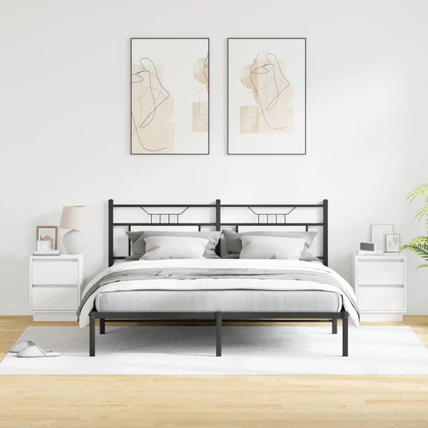 vidaXL Bedside Cabinet 2 pcs White 39 x 34.5 x 50 cm Engineered wood