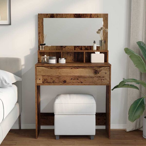 vidaXL Bedroom Dressing Tables with Drawer Old Wood 80 x 39.6 x 135 cm