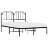 vidaXL Metal Bed Frame without Mattress with Headboard Black 140x190cm