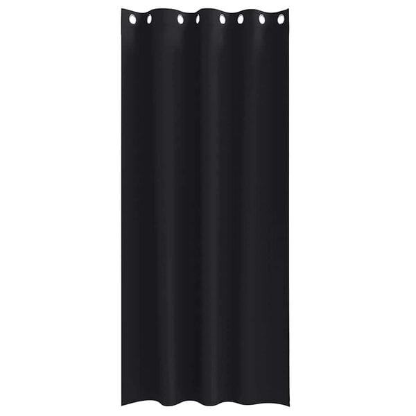 vidaXL Blackout Curtains with Rings 2 pcs Black 225 x 140 cm Polyester