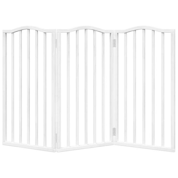 vidaXL Dog Gate Foldable 3 Panels White 150 cm&nbsp;Poplar Wood