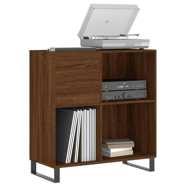 vidaXL Record Cabinet Brown Oak 84.5x38x89 cm Engineered Wood