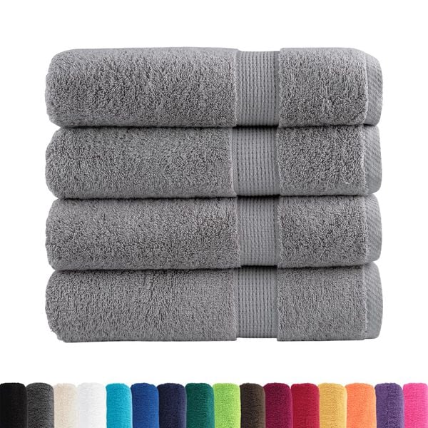 vidaXL Premium Shower Towels "SOLUND" 4 pcs Grey 70x140 cm 600 gsm