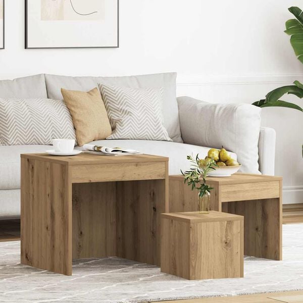 vidaXL Nesting Tables 3 pcs Artisan Oak Engineered Wood