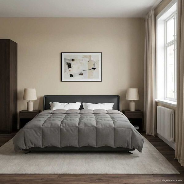 vidaXL Summer Duvet Quilted Light Grey 200 x 220 cm Microfiber