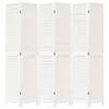 vidaXL Room Divider&nbsp;6 Panels White Solid Wood Paulownia