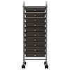 vidaXL 10-Drawer Mobile Storage Trolley Black Plastic