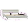 vidaXL Bed Frame with LED without Mattress White Faux Leather 150x200cm