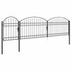 vidaXL Garden Fence Gate with Arched Top Grey 500 x 100 cm Steel