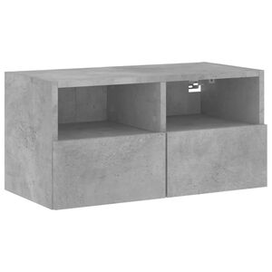 vidaXL TV Wall Cabinet Concrete Grey 60x30x30 cm Engineered Wood