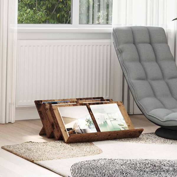 vidaXL Magazine Rack Old Wood 65 x 53 x 28.5 cm Engineered Wood
