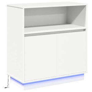 vidaXL LED Sideboard White 71 x 34.5 x 75 cm Engineered Wood
