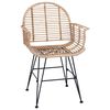 vidaXL Dining Chair 2 pcs Natural 44 x 44 x 74 cm Rattan and Iron