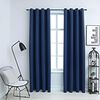 vidaXL Blackout Curtains with Metal Rings 2 pcs Blue 140x225 cm
