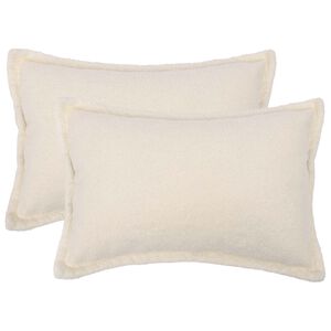 vidaXL Cushion Cover 2 pcs HOUTEN Cream 30 x 50 cm Boucl&eacute;