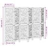 vidaXL Room Divider 6 Panels White Solid Wood Paulownia