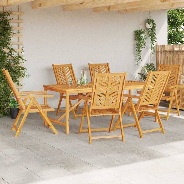 vidaXL Garden Dining Set 7 pcs Brown Solid Acacia Wood