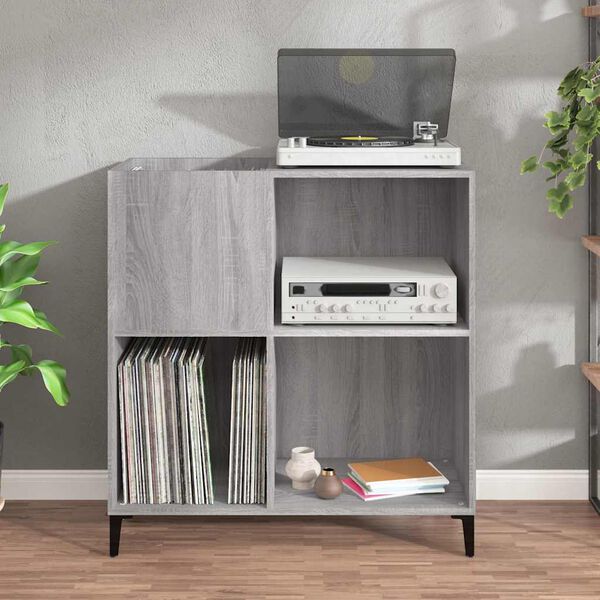 vidaXL Record Cabinet Grey Sonoma 84.5x38x89 cm Engineered Wood