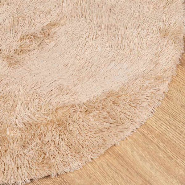 vidaXL Shaggy Rug High Pile NAVARRA Beige 240x240 cm Polyester