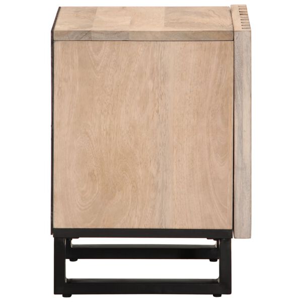 vidaXL Bedside Cabinet 40x34x46 cm Solid Wood Bleached Mango