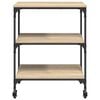 vidaXL Kitchen Trolley Sonoma Oak 60 x 41 x 76 cm Engineered Wood