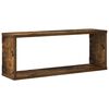 vidaXL Wall Cube Shelves 4 pcs Smoked Oak 60x15x23 cm Engineered Wood