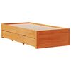 vidaXL Bed Frame without Mattress with Drawers Wax Brown 90x190 cm Single Solid Wood Pine