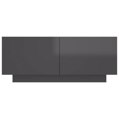 vidaXL Bedside Cabinet High Gloss Grey 100x35x40 cm Engineered Wood