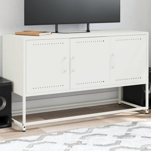 vidaXL TV Cabinet White 100.5x39x60.5 cm Steel