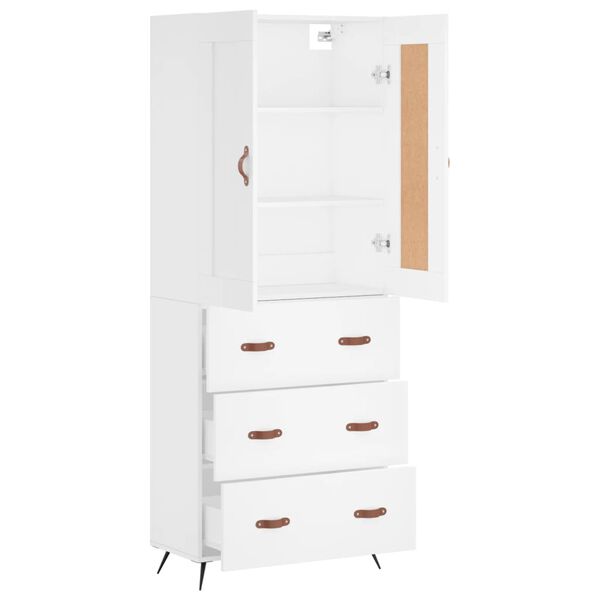 vidaXL Highboard White 69.5x34x180 cm Engineered Wood