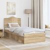 vidaXL Bed Frame with Headboard Sonoma 100 x 200 cm Solid Pine Wood