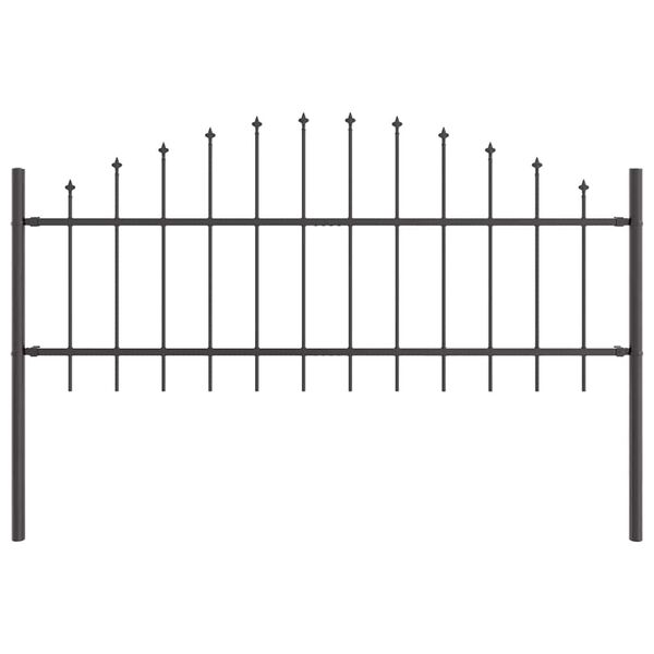 vidaXL Garden Fence Grey 170 x 115 cm Powder-Coated Steel