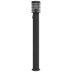 vidaXL Outdoor Floor Lamp with Outlet Black 110cm Stainless Steel