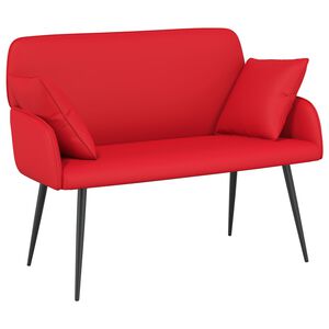 vidaXL 2 Seater Sofa with Metal Legs 2-Seater Red Faux Leather