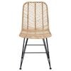vidaXL Dining Chair 2 pcs Natural 44 x 47 x 85 cm Rattan and Iron