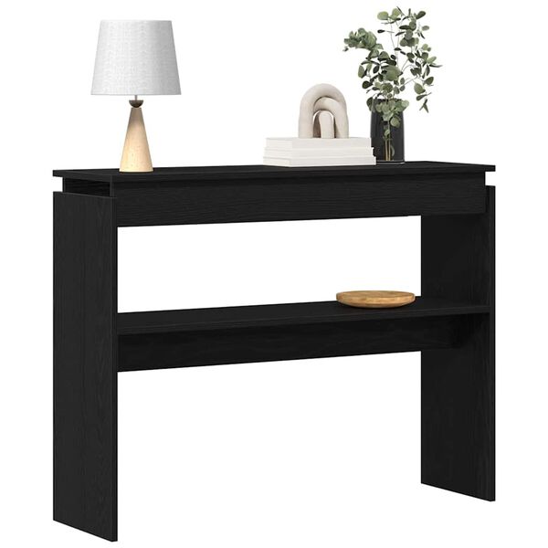 vidaXL Console Table Black Oak 80 x 30 x 102 cm Engineered Wood