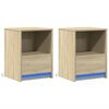 vidaXL Bedside Cabinets with LED Lights 2 pcs Sonoma Oak Engineered Wood