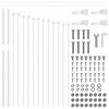 vidaXL Garden Fence 6 pcs White 170 x 140 cm Powder-Coated Steel