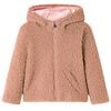 vidaXL Kids' Hooded Jacket Teddy Faux Fur Light Cognac 104