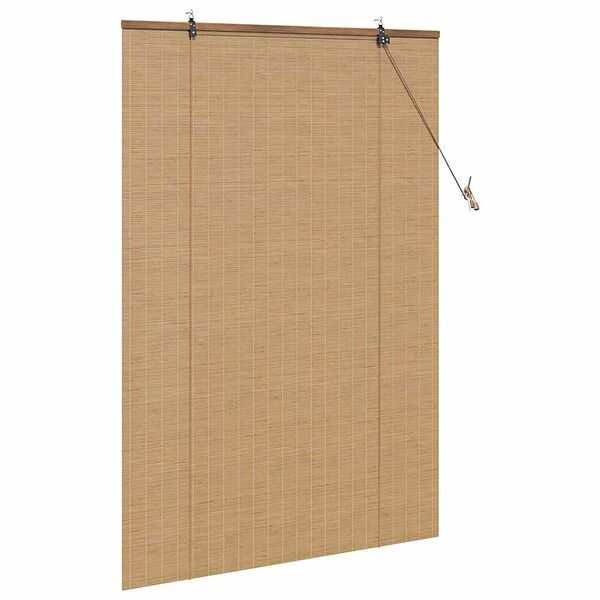 vidaXL Roller Blind with Curtains Manual Brown 100 x 160 cm Bamboo