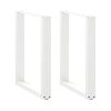 vidaXL Dining Table Legs U-Shaped 2 pcs White 60x(72-73) cm Steel