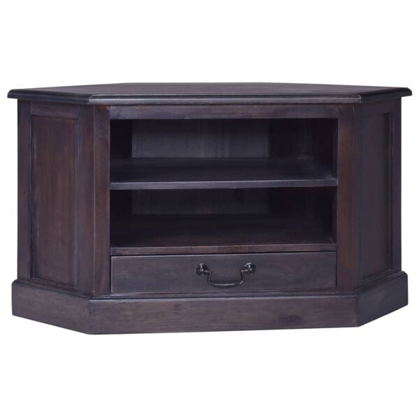 vidaXL Corner TV Cabinet Light Black 80x40x49 cm Solid Wood Mahogany